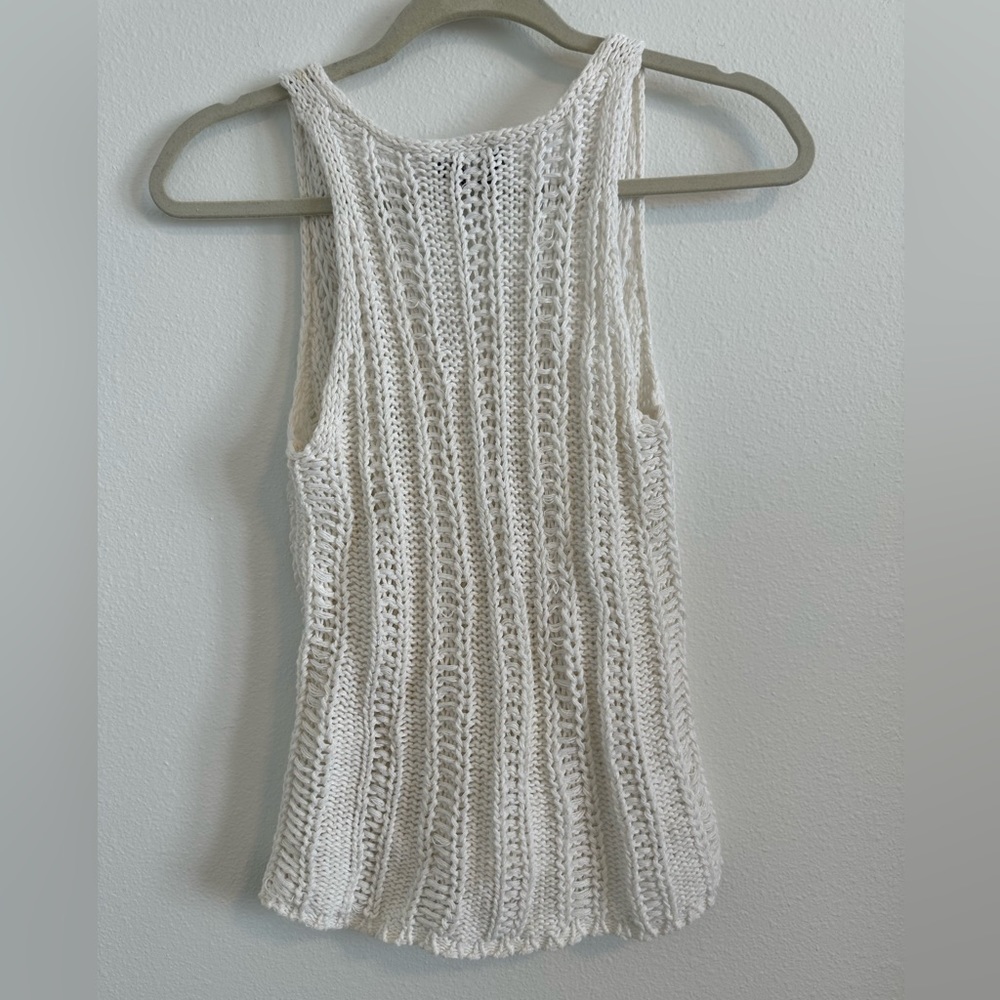 Ann Taylor knitted/crocheted tank top. White. Size XS. - Picture 2 of 6